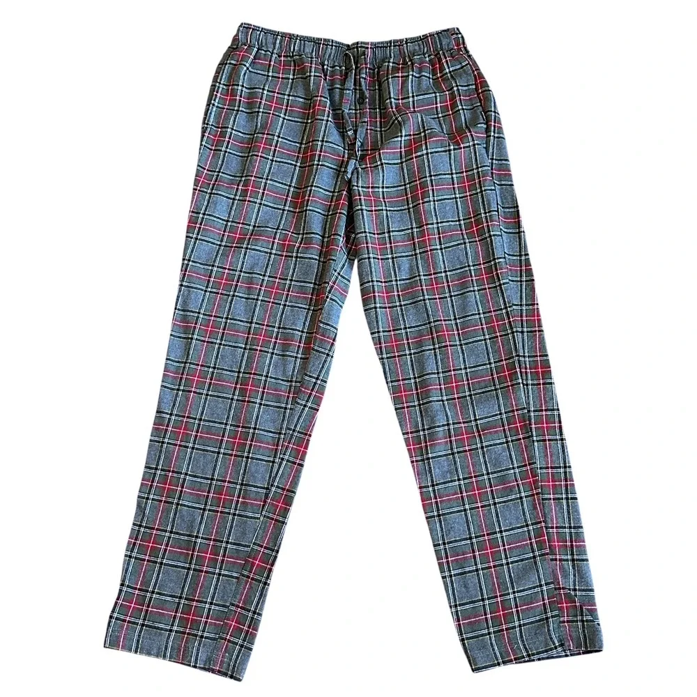 Eddie Bauer‎ Pants Men's M Gray Stewart Scotch Plaid Lounge Pajama Pants